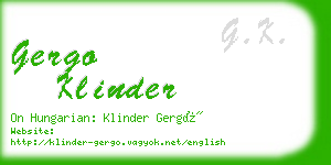 gergo klinder business card